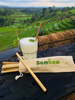Ekologiczne słomki bambusoweo wraz ze szczoteczką do czyszczenia 14 cm x 50 szt. - Bambaw