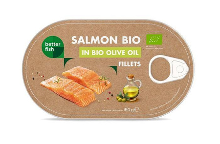 Łosoś filet w oliwie z oliwek (puszka) bio 150 g (b salmon)
