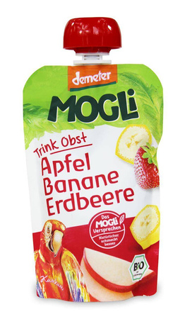 Przecier jabłkowy z bananem i truskawką 100 % owoców bez dodatku cukrów demeter BIO 100 g